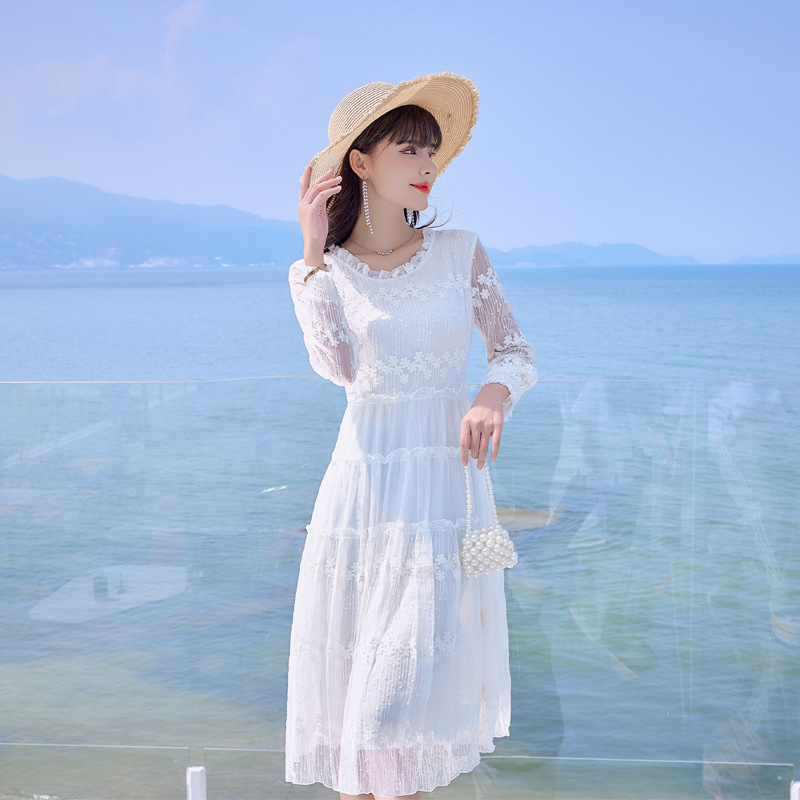 (Mới) Mã H8290 Giá 2360K: Váy Đầm Liền Thân Dáng Dài Nữ Shtdge Dài Tay Thêu Họa Tiết Hoa Thời Trang Nữ Chất Liệu Lụa Tơ Tằm G05 Sản Phẩm Mới, (Miễn Phí Vận Chuyển Toàn Quốc).