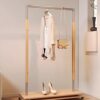Aluminum Profile Marine Board Clothing Store Floor-Standing Ins Simple Movable Clothes Rack Coat Rack