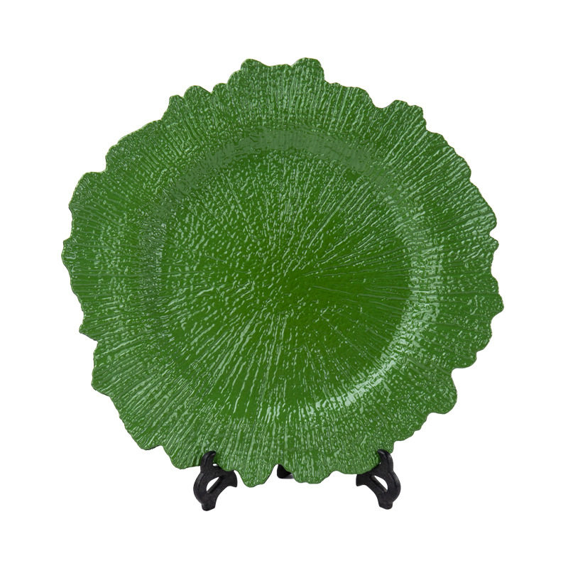 European Wedding Hotel Party Holiday Disposable Decorative Snack Fruit Plastic Plate Charger Plate