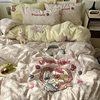 Class A bedding four-piece set pure cotton washable cotton bed sheet quilt cover hat quilt cover student dormitory single three-piece set 4