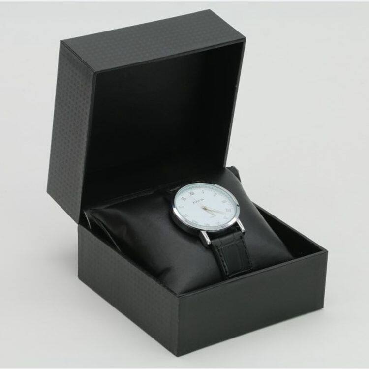 Cross-Border Hot-Selling Flip Pu Leather Watch Box High-End Black Watch Box Gift Box Single Watch Storage Packaging Watch Box