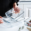 Imported All-Steel High Temperature Resistant Glass Baking Pan Set Oval Fish Plate Baked Rice Barbecue Bowl Microwave Oven Large