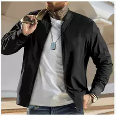Cross-Border 2025 Spring and Autumn Export Men's Casual Stand-Up Collar Sports Flight Jacket American Retro Loose Baseball Jacket