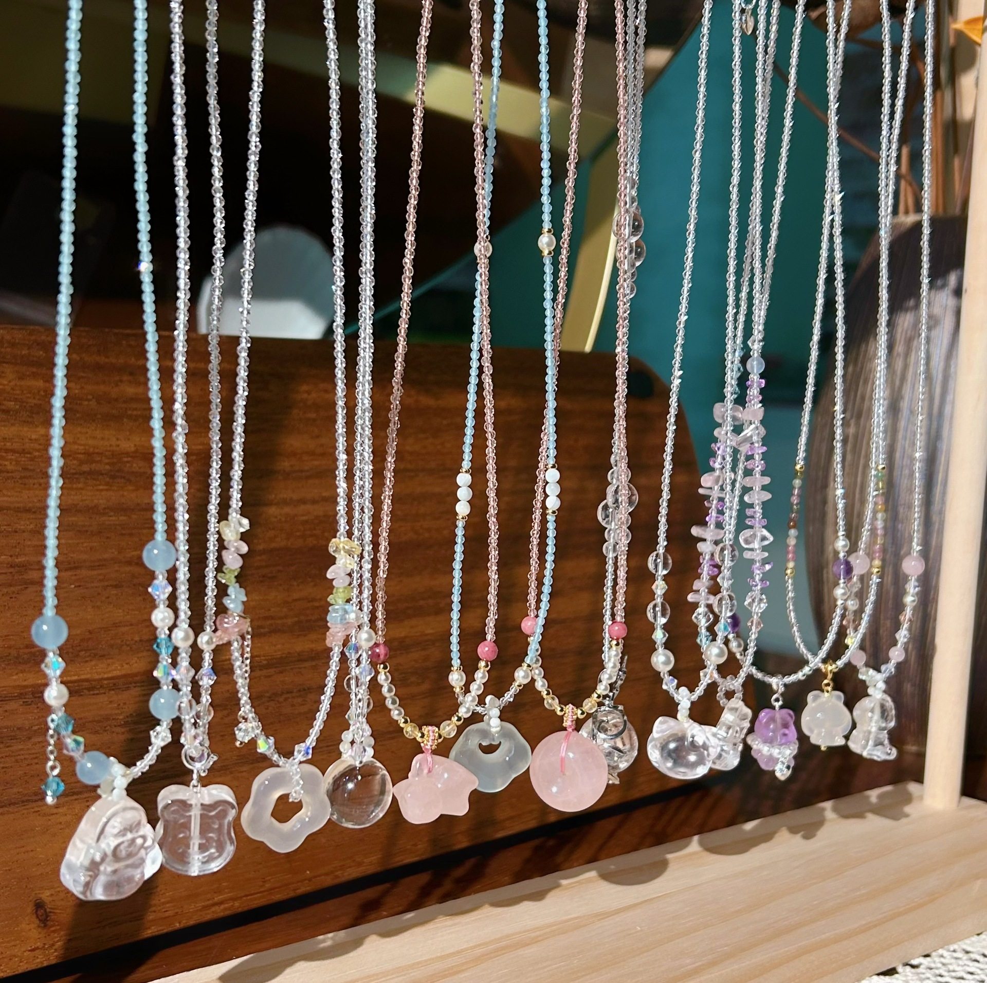 2025 Design Natural Crystal Necklace Chalcedony Necklace Atmospheric Pink Necklace Female Gift Summer Chinese Style