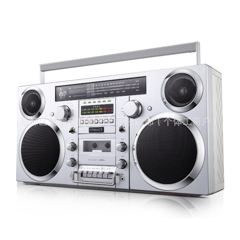 Retro Rock Cd Player Bluetooth Speaker Audio Radio Fmam Band Tape U Disk Music