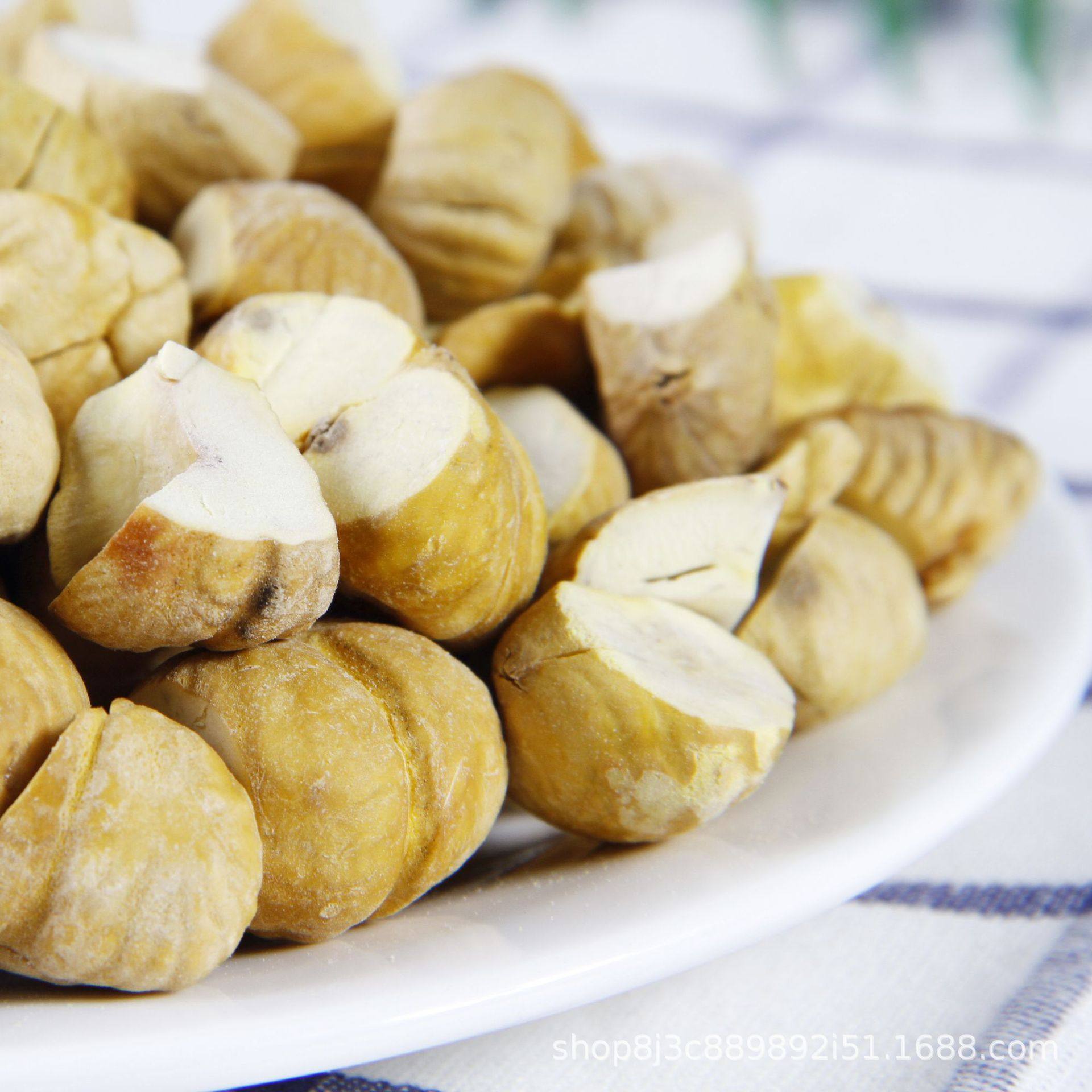 Freeze-dried raw chestnut kernel dehydrated raw chestnut dried porridge cooking dried fruit raw materials nuts freeze-dried source factory wholesale