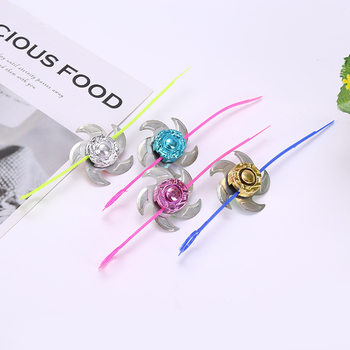 Electroplated Plastic Fingertip Pull Wire Gyroscope Pull Ruler Inertia Rotating Alloy Gyroscope Toy Gift