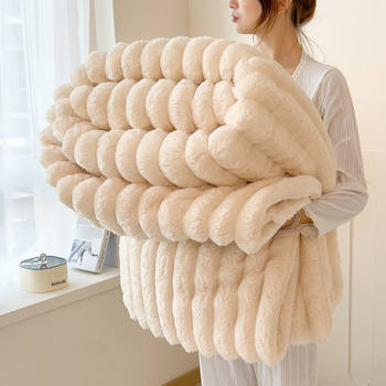 Warm Flannel Blanket Plus Plush Blanket Nap Cover Blanket Bed Coral Velvet Milk Velvet Thickeneded Bed Sheetss Winter