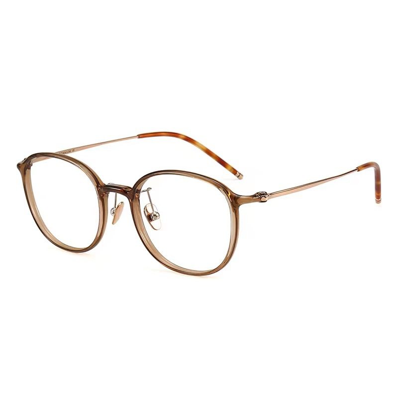Ultra-Light 7g Glasses Frame Pure Titanium Glasses Frame Popular Plain Glasses Frame Women's Retro Glasses Frame Wholesale 9113