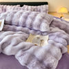 Thick Rabbit Plush Milk Velvet Four-Piece Set Winter Warm Rabbit Velvet Bed Bed Sheets Quilt Cover Lazy Rabbit Velvet Coral Velvet 4