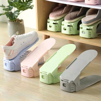 Four-level Adjustable Storage Plastic Shoe Rack Layered Shoe Rack Household Dormitory Shoe Storage Rack Shoe Cabinet Storage Shoe Rack