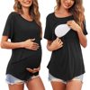 European and American Summer Pregnant Women Solid Color Round Neck Short Sleeve Breastfeeding Postpartum Care Top T-shirt