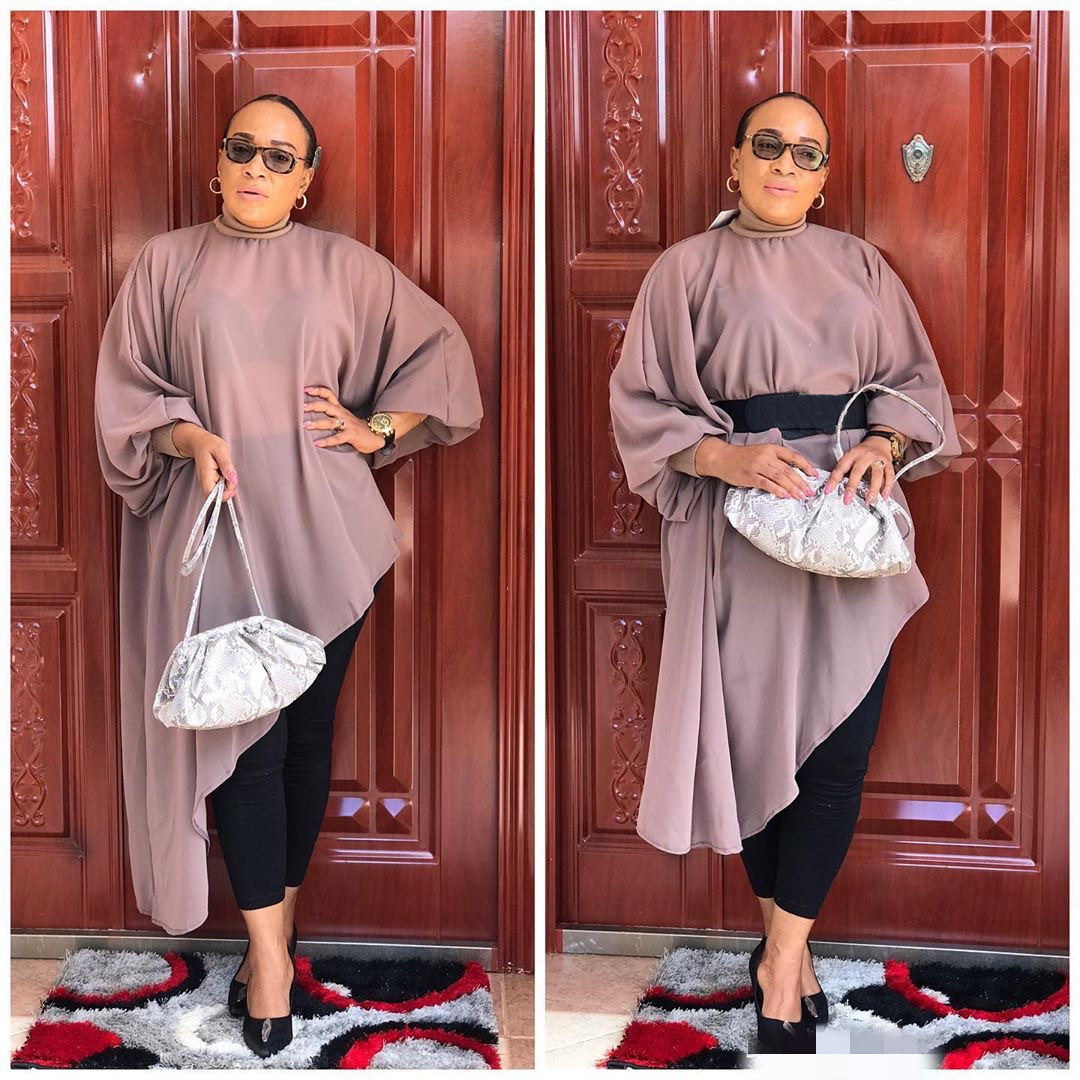 Plus Size Womens Dress Solid Color Irregular Hem Chiffon Fabric Fashionable for Moms Suitable for Casual Occasions