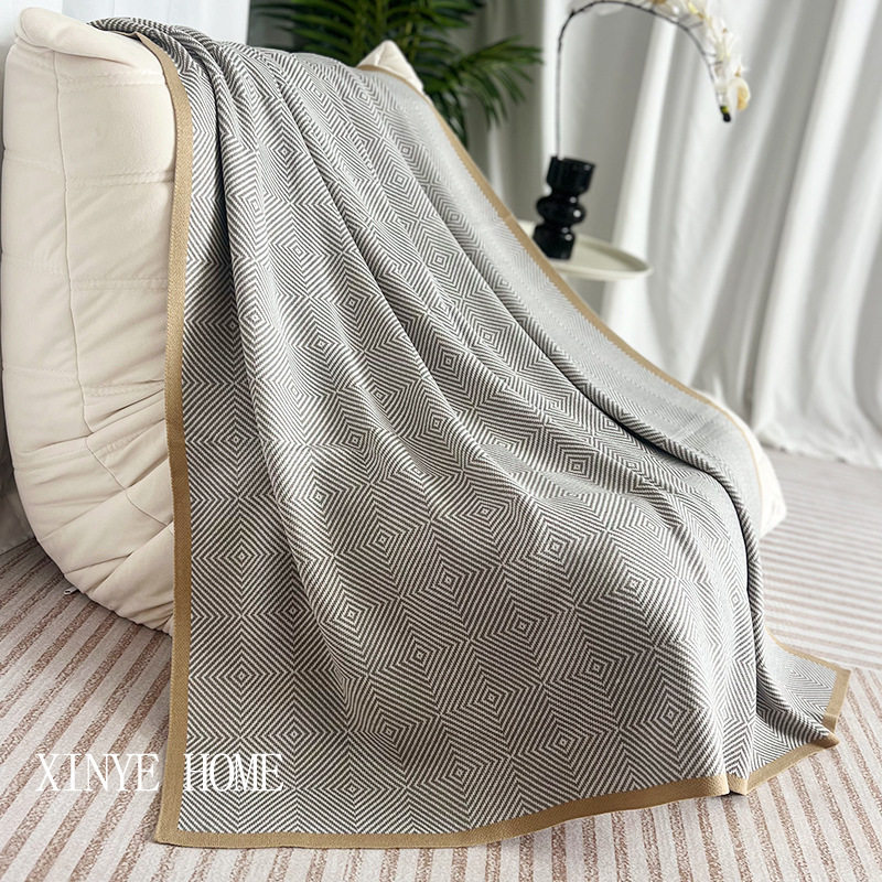 Nordic Style Knitted Thread Blanket Sofa Decoration Casual Wool Blanket Airplane Blanket Factory Direct Sales Spot Customization Cross-Border