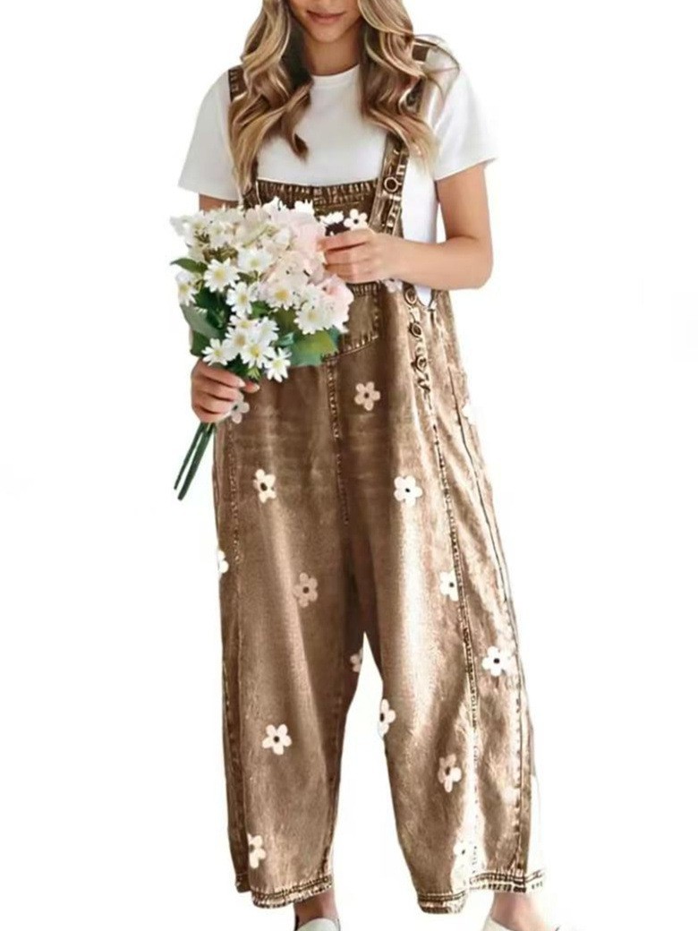 Womens Loose Fit Wide Leg Denim Overalls Fashionable Comfortable Summer Style Available for Wholesale