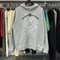 Spider web white [light gray hooded sweatshirt]