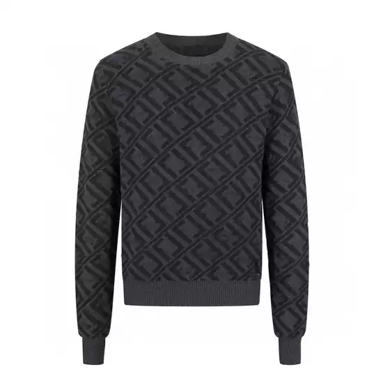 Foreign Trade Wholesale Autumn and Winter New Style Double F Pattern Jacquard Men's Wool Sweater Men Sweater