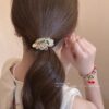 New Cherry Hair Rope Women's Payertail Ball Hair Ring pink Crystal Rubber Tendon High Elastic Hair Ring Tie Rope
