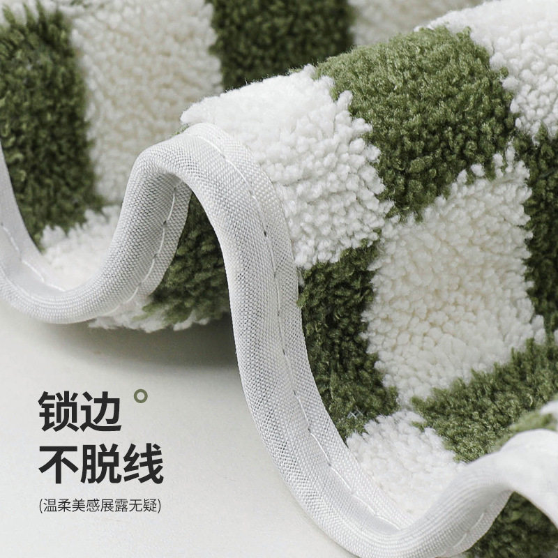 Cross-border checkerboard coral fleece bath towel manufacturers wholesale increase thick lint-free absorbent large household bath towel