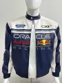 Blue cowhide jacket (embroidered and cotton)