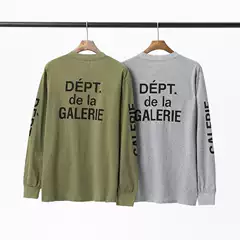 Spring and Autumn clothing foreign trade GALLERY DEPT classic letter slogan Kirin arm letter printing round neck long sleeve T-shirt