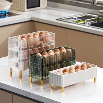 Egg Storage Box Refrigerator Egg Storage Rack Household Fresh-keeping Kitchen Finishing Food Grade Side Door Swivel
