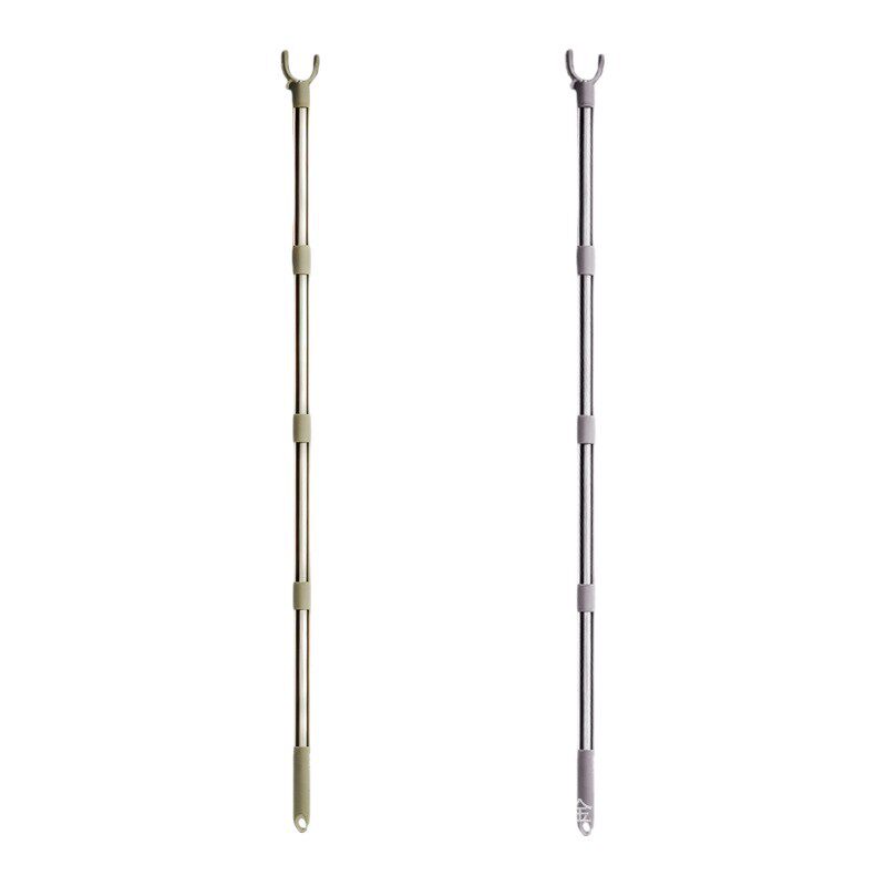 Wholesale Stainless Steel Clothes Drying Rod with Extendable Clothes Fork, Portable Household Clothes Drying Rack