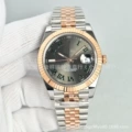 Rose gold gray plate green rome-log