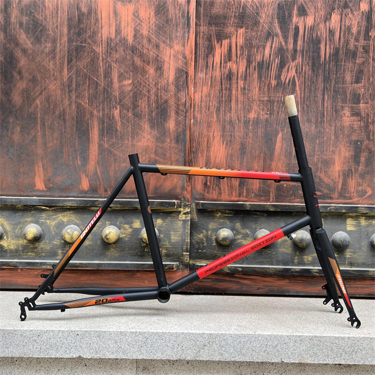 ディスクCブレーキ兼用フレーム+フォークマットカラフルオレンジレッド