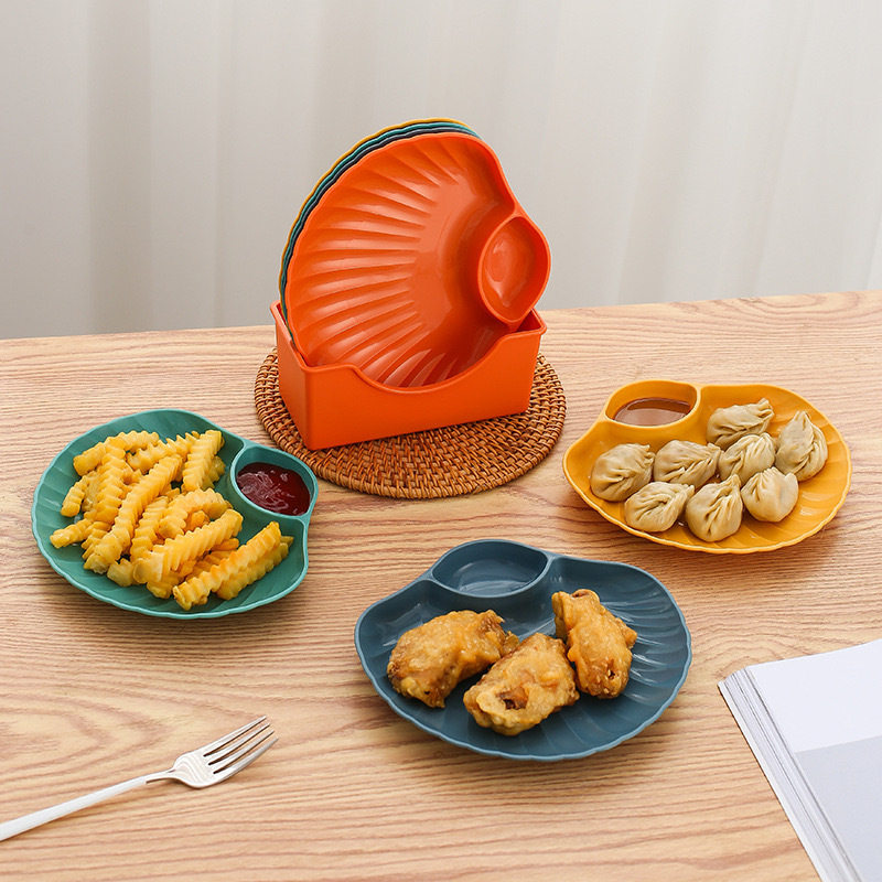 Japanese-Style Creative Household Shell Plate Snack Fruit Plate Snack Dried Fruit Plate Plastic Outdoor Spit Bone Plate Wholesale