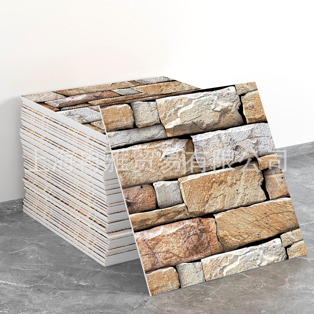 跨境外贸仿大理石鎏金3d墙面翻新装饰贴纸防油防水墙纸自粘瓷砖贴