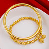 Live Shajin Two-generation Huan Lianpeng Bracelet Ancient Law Inheritance Solid Bracelet Bright Gold Bracelet Factory Outlet