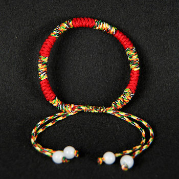 Dragon Boat Festival Colorful Rope Red Rope Bracelet Hand-Woven Five-Color Thread Animal Year Ancient Style Colorful Rope Bracelet Wholesale