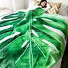 Green Large Leaf Flannel Printed Blanket Air Conditioning Cover Blanket Sofa Blanket Suitable for Bed Blanket Office Nap Blanket