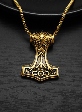 吊坠项链钛钢维京斧男女饰品