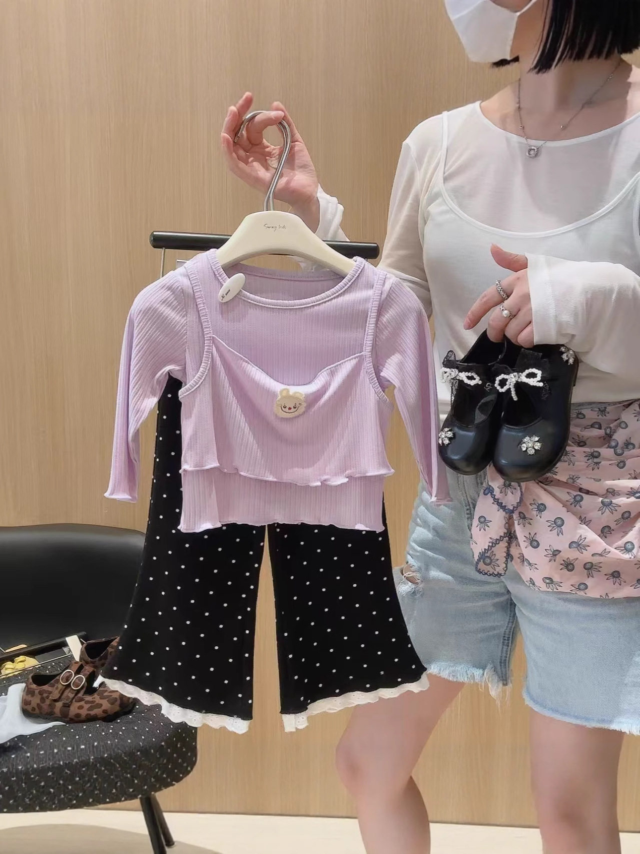 Nouveau t-shirt manche longue uni, style japonais doux, haut faux deux pièces patchwork, style préppy de design niche