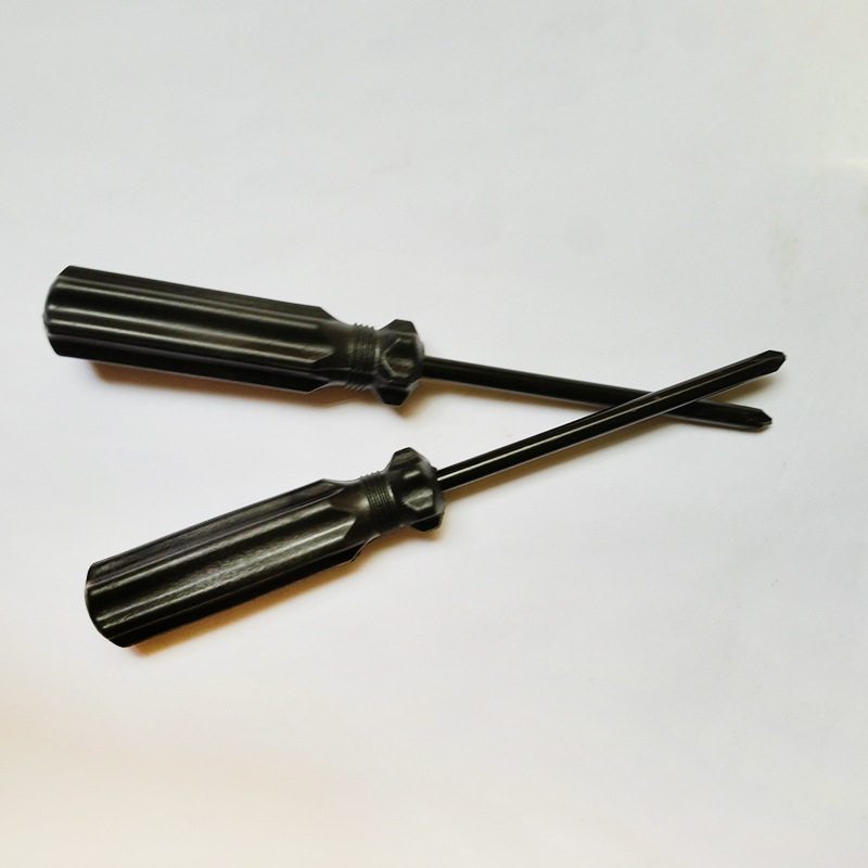 厂家批发黑柄配套螺丝刀 45#钢一字十字手动单用螺丝刀配套工具