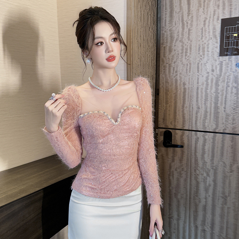 (Mới) Mã B0569 Giá 990K: Áo Sơ Mi Nữ Chtdng Dáng Ôm Body Gợi Cảm Sexy Hàng Mùa Xuân Thu Đông Thời Trang Nữ Chất Liệu Ren G03 Sản Phẩm Mới, (Miễn Phí Vận Chuyển Toàn Quốc).