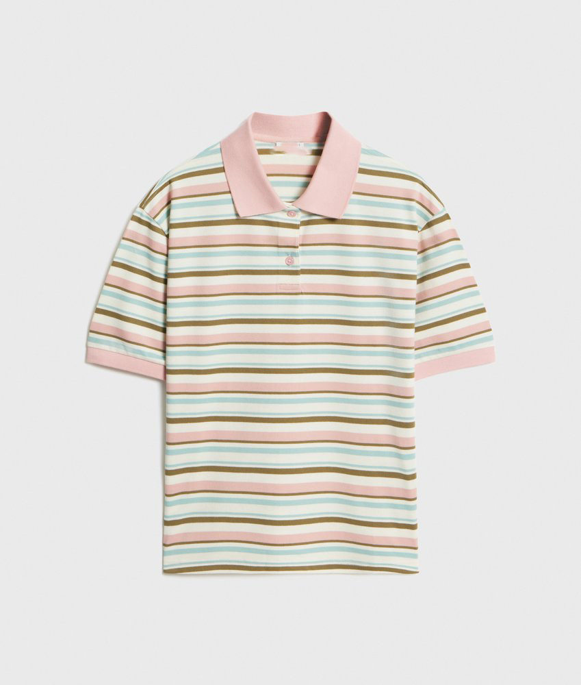 Vintage Color Block Striped Polo Shirt Loose Fit Short Sleeve Summer Style Perfect for Casual Wear OEM Available