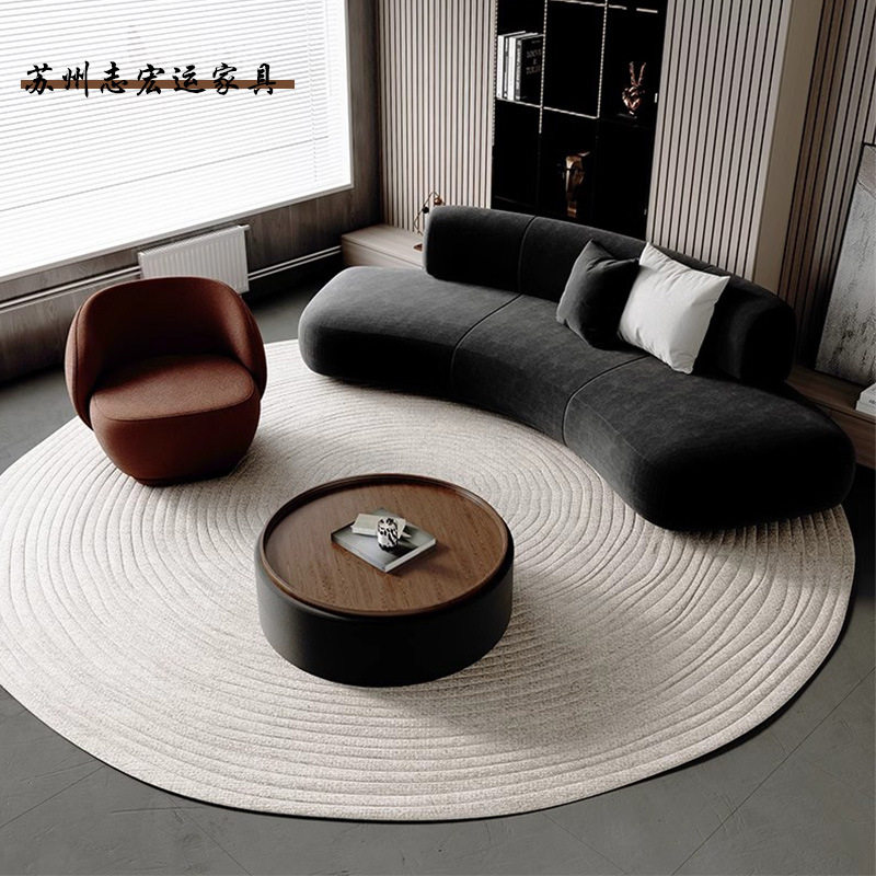 厂家定制现代风弧形沙发民宿酒店洽谈沙发服装店办公室会客厅沙发
