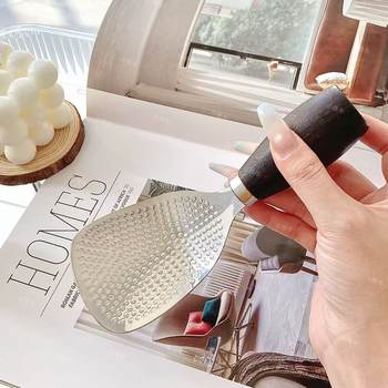 Wooden Handle Stainless Steel Rice Spoon Rice Shovel Household Upright Spoon Kitchen Rice Cooker Non-Stick Pan