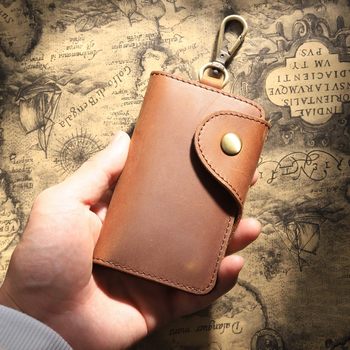 Cowhide Handmade Creative Keychain Genuine Leather Men's and Women's Car Multi-Functional Waist Key Bag Card Holder Coin Purse
