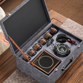Walnut electric ceramic stove tea maker tea maker company annual meeting gift box new household tea set suit