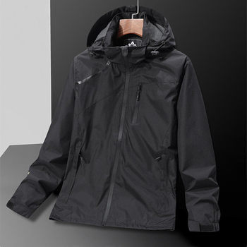 New Couple Windbreaker Mountain Jacket Three-Proof Outdoor Mountaineering Jacket Men's Hooded Jacket Top