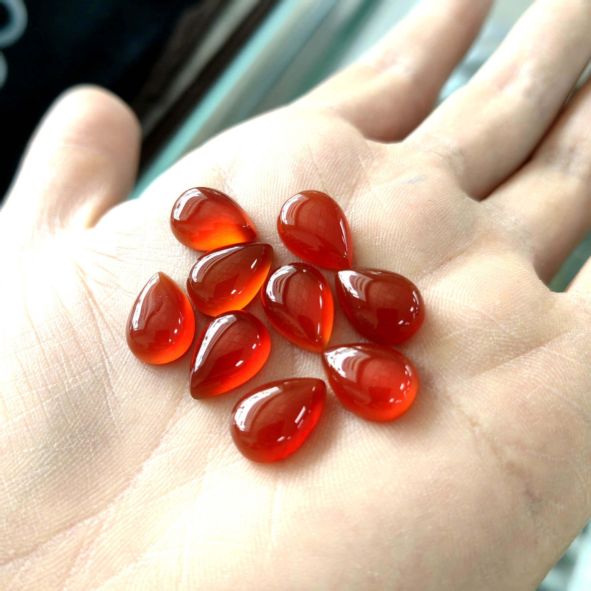 【 红玛瑙椭圆戒面】天然圆形宝石饰品戒面 diy手工艺品椭圆戒面