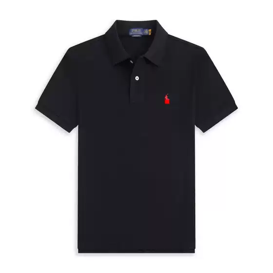 Foreign Trade Trendy Brand Ralph Lauren Classic Embroidered Polo Shirt for Men, Summer Turn-Down Collar Business Short-Sleeve, Qr Code Available