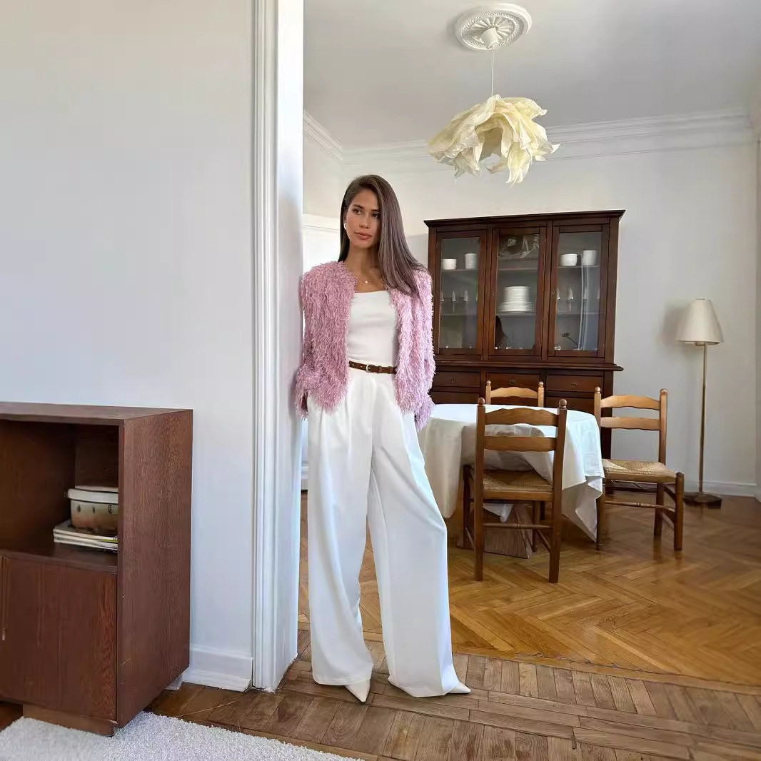 Fringe Two Piece Set Elegant Outerwear and Skirt European and Korean Style Perfect for Fall and Winter Wholesale