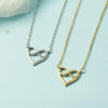 Korean Fashion Heart-shaped Necklace Style All-match Short Clavicle Chain Heart-shaped Diamond Pendant Simple Pendant Accessories