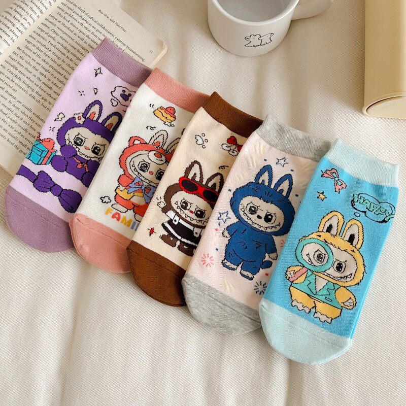 袜子女春秋薄款透气水果袜浅口隐形ins潮可爱日系船袜春夏学生袜