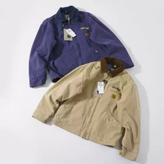 High Quality Car stu Joint Medieval J97 Washed Canvas Jacket for Couples Loose Laps Zipper Jacket